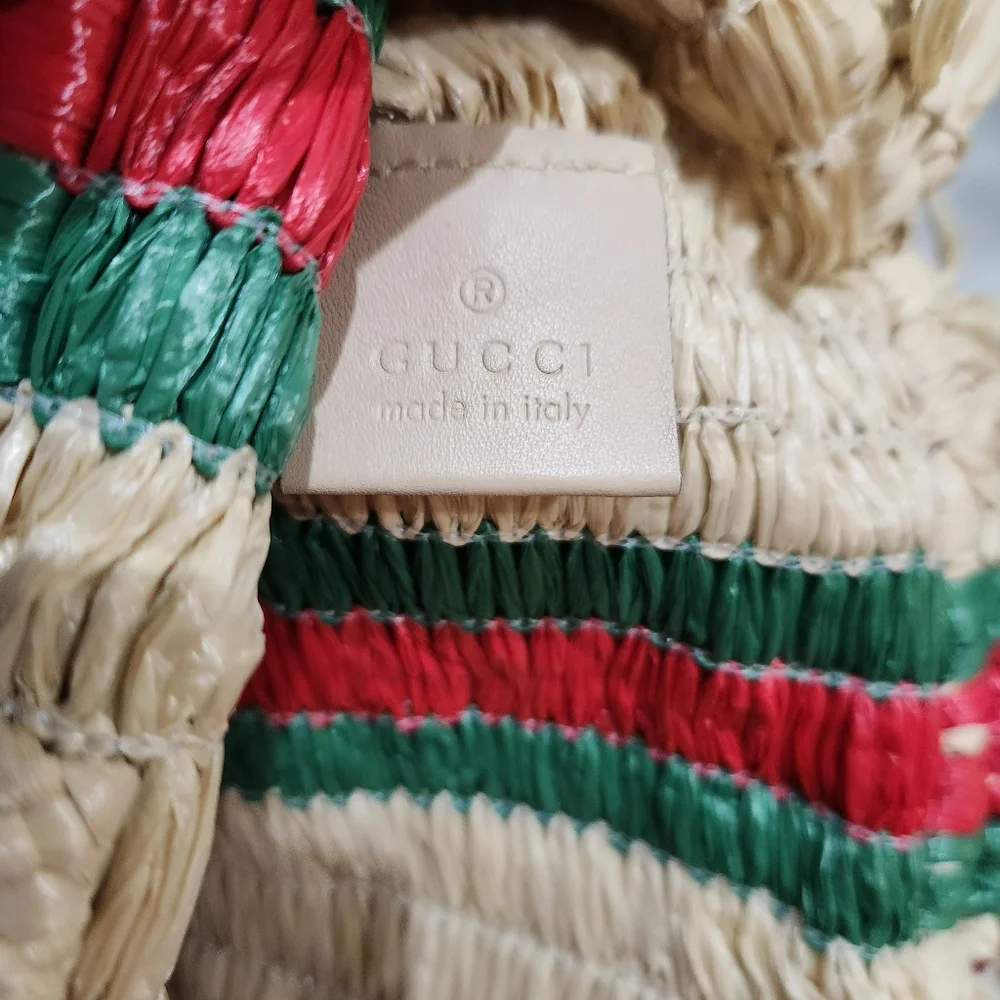 Gucci Natural Woven Straw Cestino tote - Picture 6 of 10